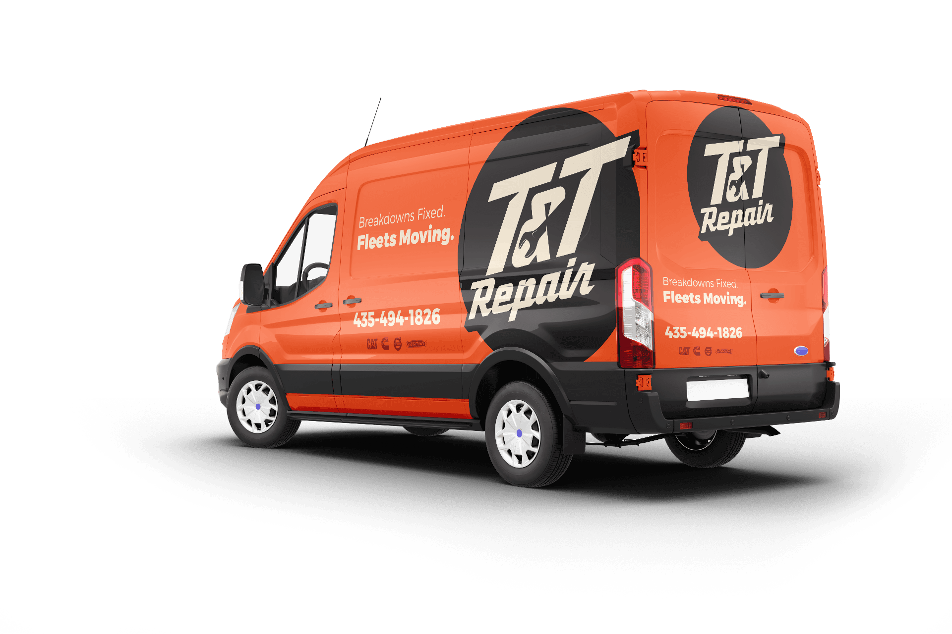 T&T Repair fleet wrap — a JedHead-built brand identity